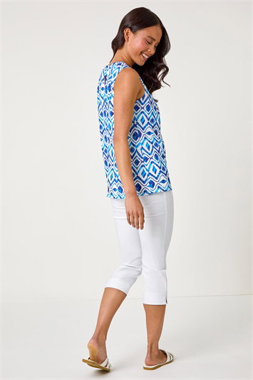 Petite Aztec Print Chain Stretch Top 19322609