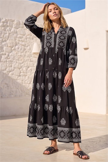 Baroque Border Midi Dress 14936608