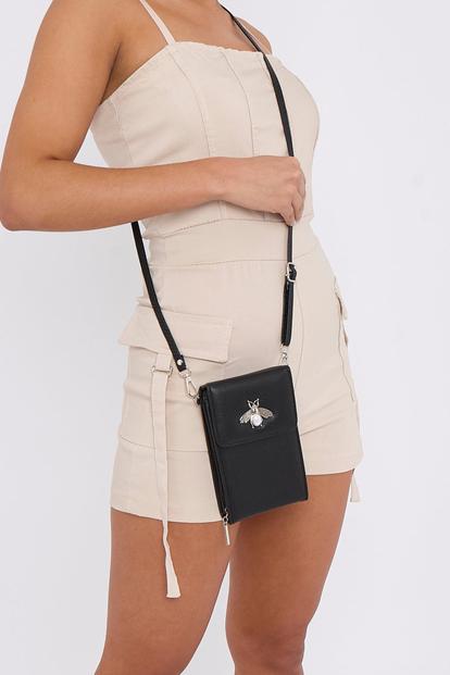 Black Black Mini Pouch Bee Bag - Abina