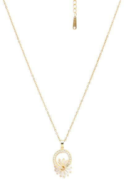 Metallic Golden Sunburst Necklace