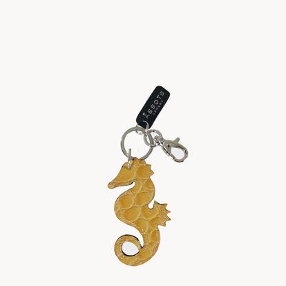 Yellow 'Sea Horse' Super Cute Croc Leather Key Ring Holder