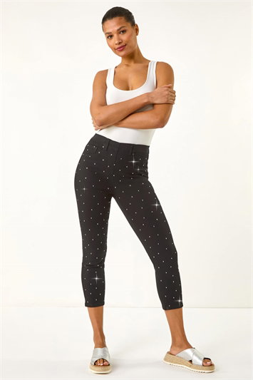 Embellished Cropped Stretch Jeggings 18081508