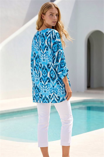 Ikat Print Tunic Top 20199809