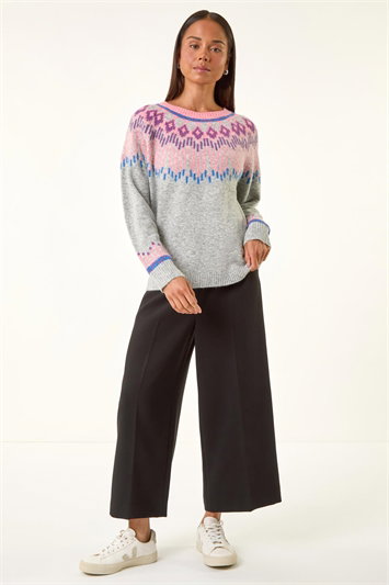 Petite Fairisle Raglan Knit Jumper 16214836