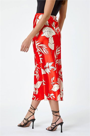 Dusk Floral Satin A-Line Midi Skirt 17045964