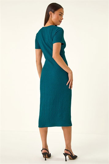 Petite Textured Twist Midi Dress 14806491