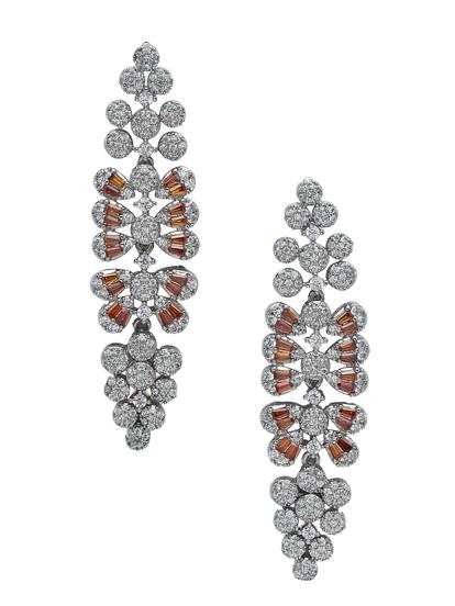 Pink Luxe Floral Cluster Statement Earrings