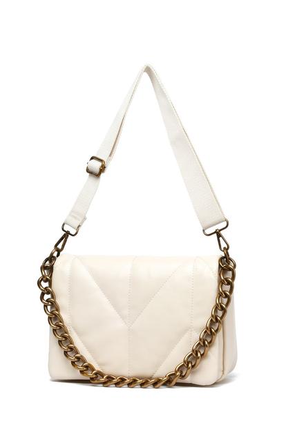 White Chain Detail Cross Body Bag