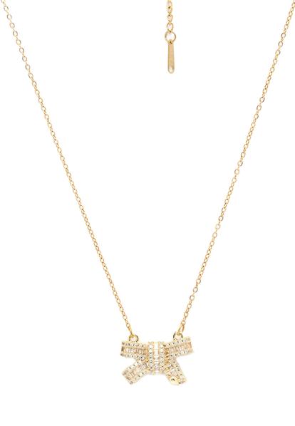 Metallic Graceful Bow Necklace