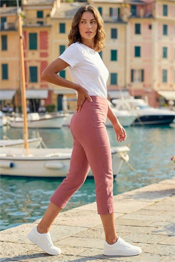 Petite Cropped Stretch Trousers 18031507