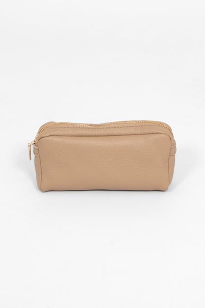Black Italian Leather Cosmetic Bag