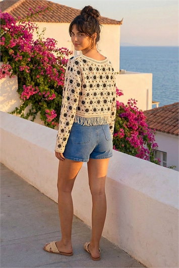 Dusk Crochet Tassel Hem Knit Jumper 16305788