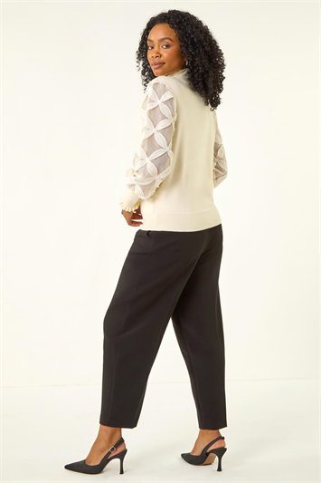 Petite Lace Sleeve Knit Jumper 16304638