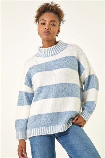 White Stripe Knitted Jumper