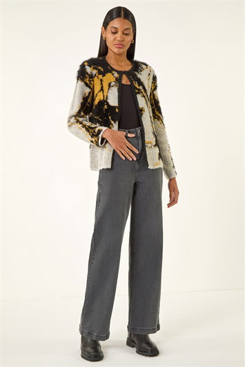 Fluffy Textured Knit Cardigan 16222036
