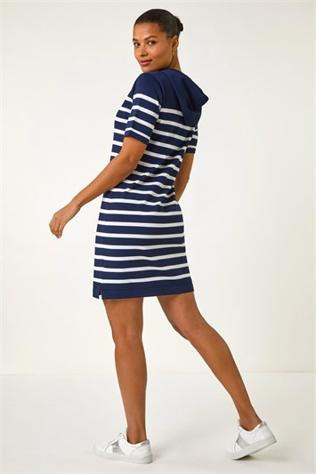 Stripe Hooded Knit Dress 14645960
