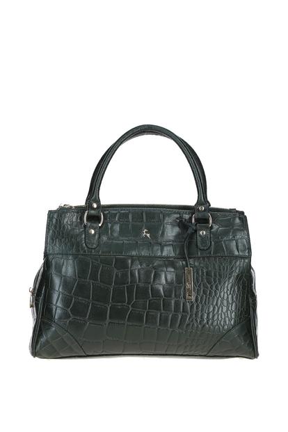 Black 'Borsa Verniciata' Three Section Shoulder Bag