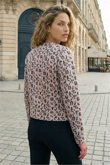 Animal Print Buttoned Jacket 15050662