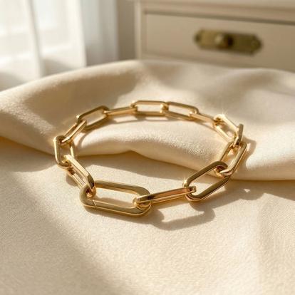 Metallic 18Ct Gold Vermeil Plated Magic Link Charm Bracelet