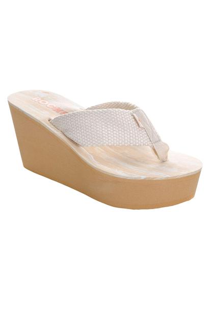 Cream Diver Wedge Sandals