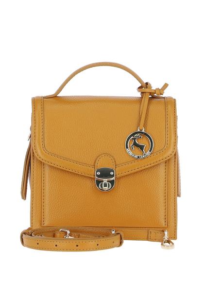 Black Compact Handbag With Detachable Crossbody Strap