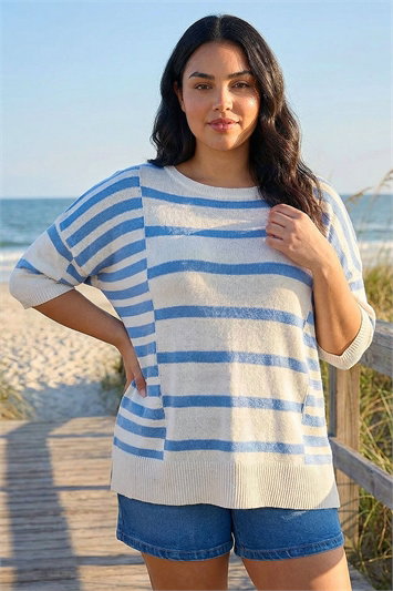 Curve Stripe Knit Jumper 16344109