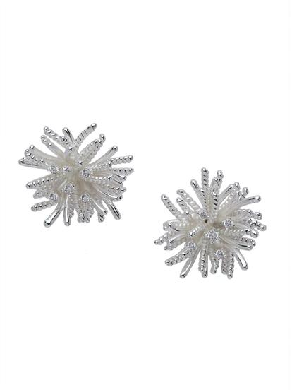 Metallic Starburst Pavé Stud Earrings