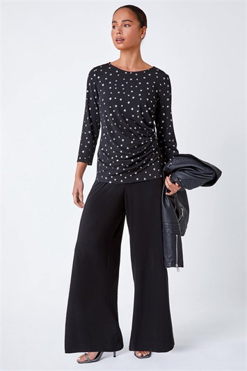 Petite Star Ruched Stretch Top 19197008