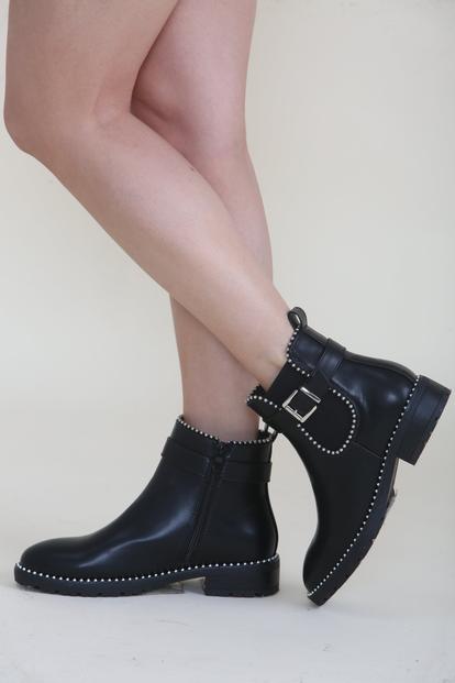 Black Black Studded Ankle Chelsea Boots - Finlay