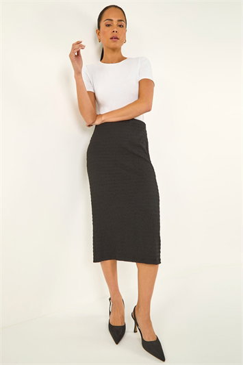 Petite Textured Midi Skirt 17076008