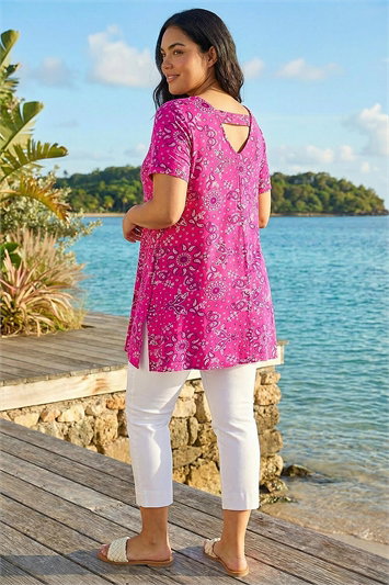 Curve Paisley Print Bar Back Top 19317072