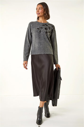 Floral Sparkly Knit Jumper 16240225