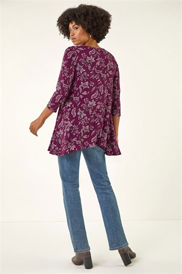 Floral Hanky Hem Tunic Top 19463915