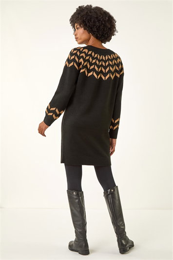 Chevron Stretch Knit Jumper Dress 14462316