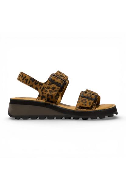 Brown Womens Wedge Buckle Sandals-Heif558fly