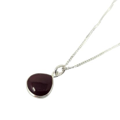 Metallic Dark Ruby 40Th Birthday Gift Gemstone Sterling Silver Necklace