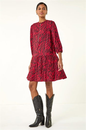 Animal Print Zip Front Dress 14769078