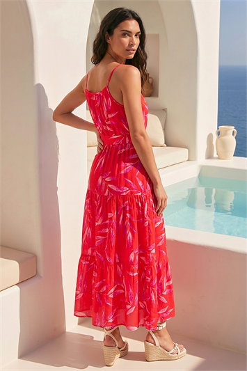 Floral Print Belted Strappy Dress 14894578