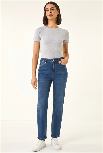 Purple Straight Leg Stretch Jean