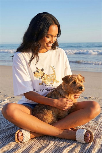 White Cotton Simply The Bestie T-Shirt