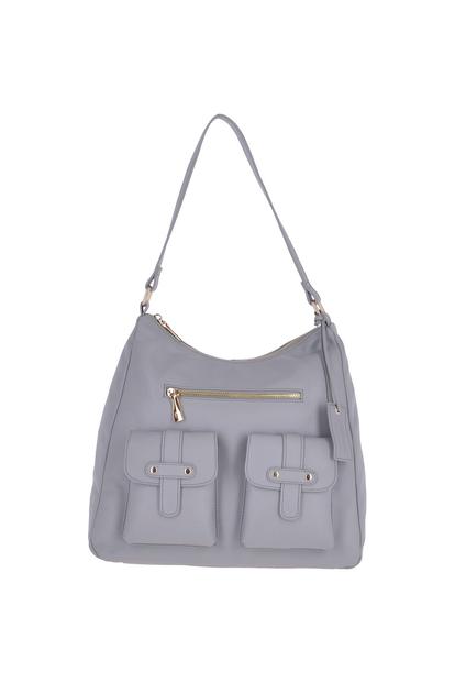Blue Real Leather Medium Shoulder Bag