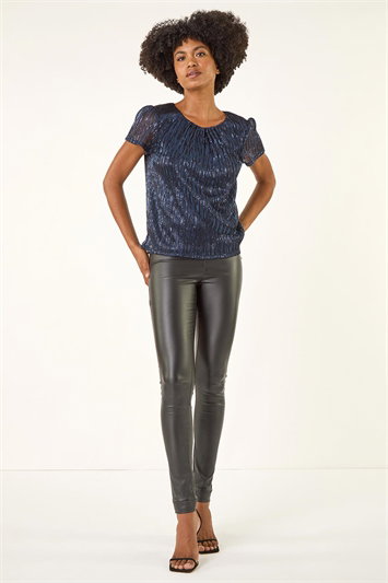 Metallic Sequin Plisse Top 19434660