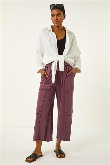 Purple Jersey Cargo Culotte