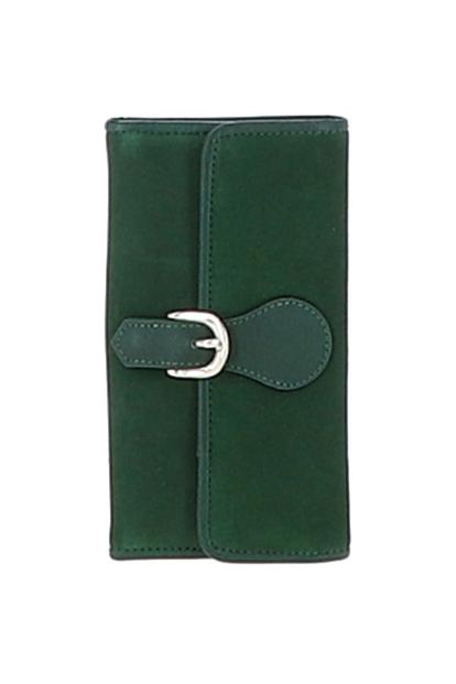 Green 10 Card Suede Leather Purse