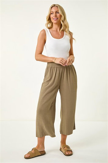 Petite Linen Blend Cropped Trouser 18096740