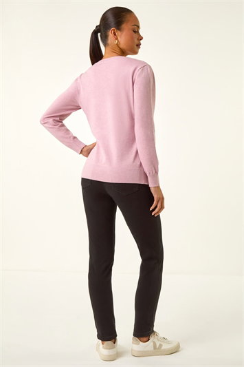 Petite Embellished Faux Pearl Knit Jumper 16314946