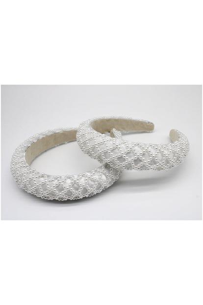 White White Pearl Lattice Style Headband