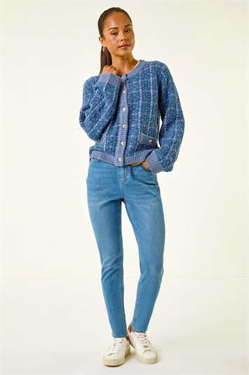 Petite Buttoned Knit Cardigan 16230909