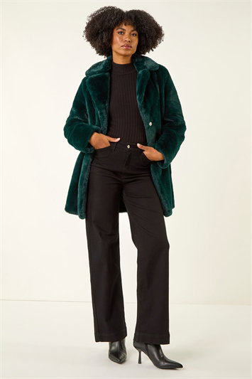 Faux Fur Longline Coat 12025630