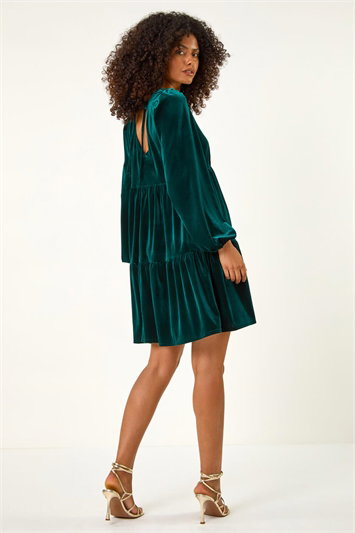 Dusk V-Neck Velvet Mini Dress 14605231